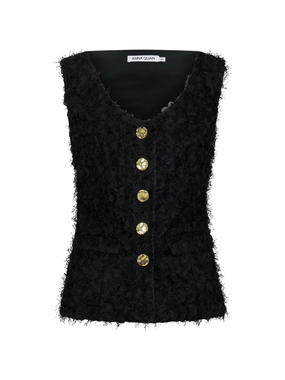 Anna Quan Magda textured button-up top - Noir Anna Quan Magda textured button-up top - Noir