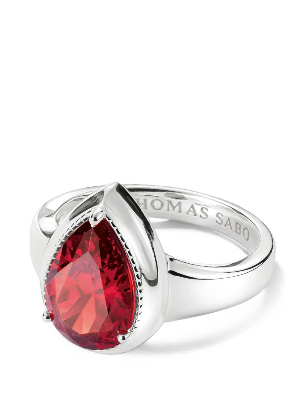 Thomas Sabo Elyndra pear-cut zirconia ring - Argento