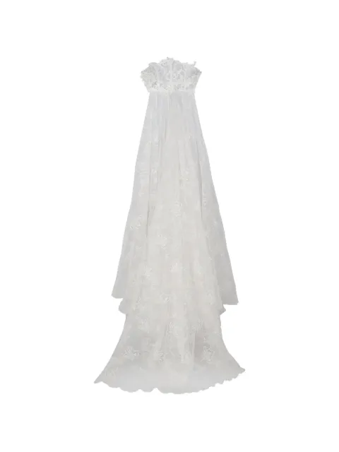 Vintage lace-panel strapless dress
