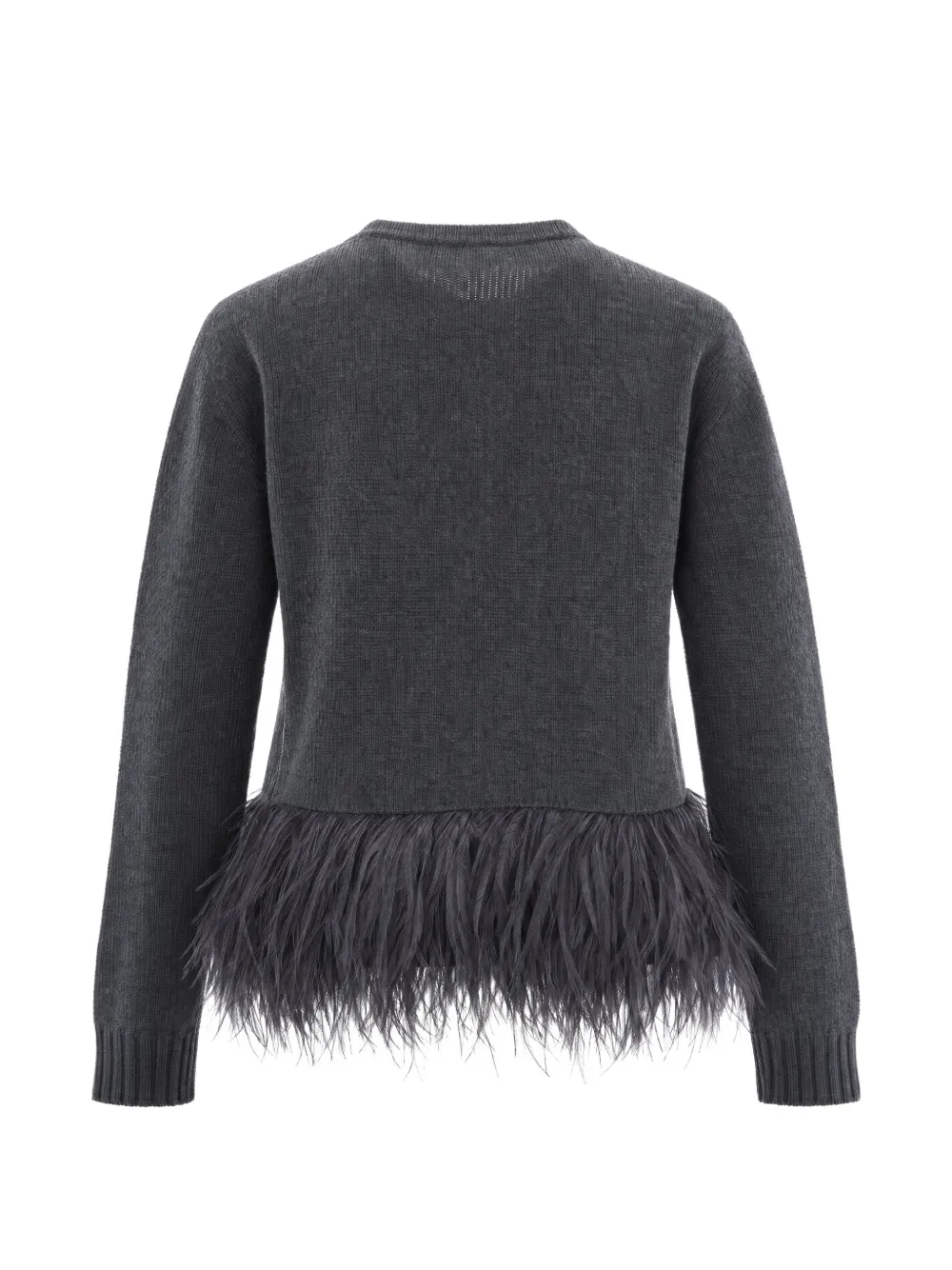 Fabiana Filippi feather-trim cardigan Grijs