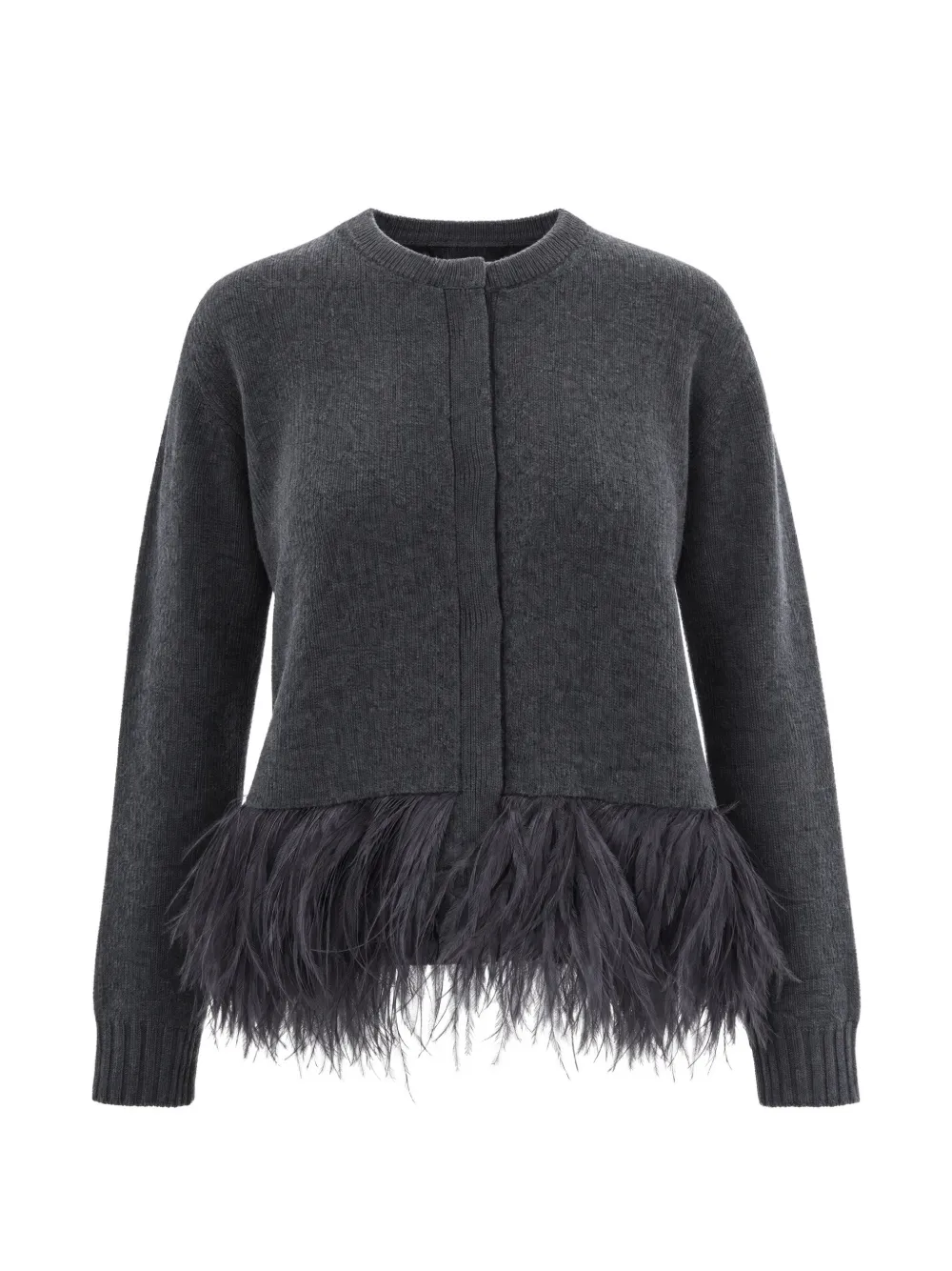 Fabiana Filippi feather-trim cardigan - Grau