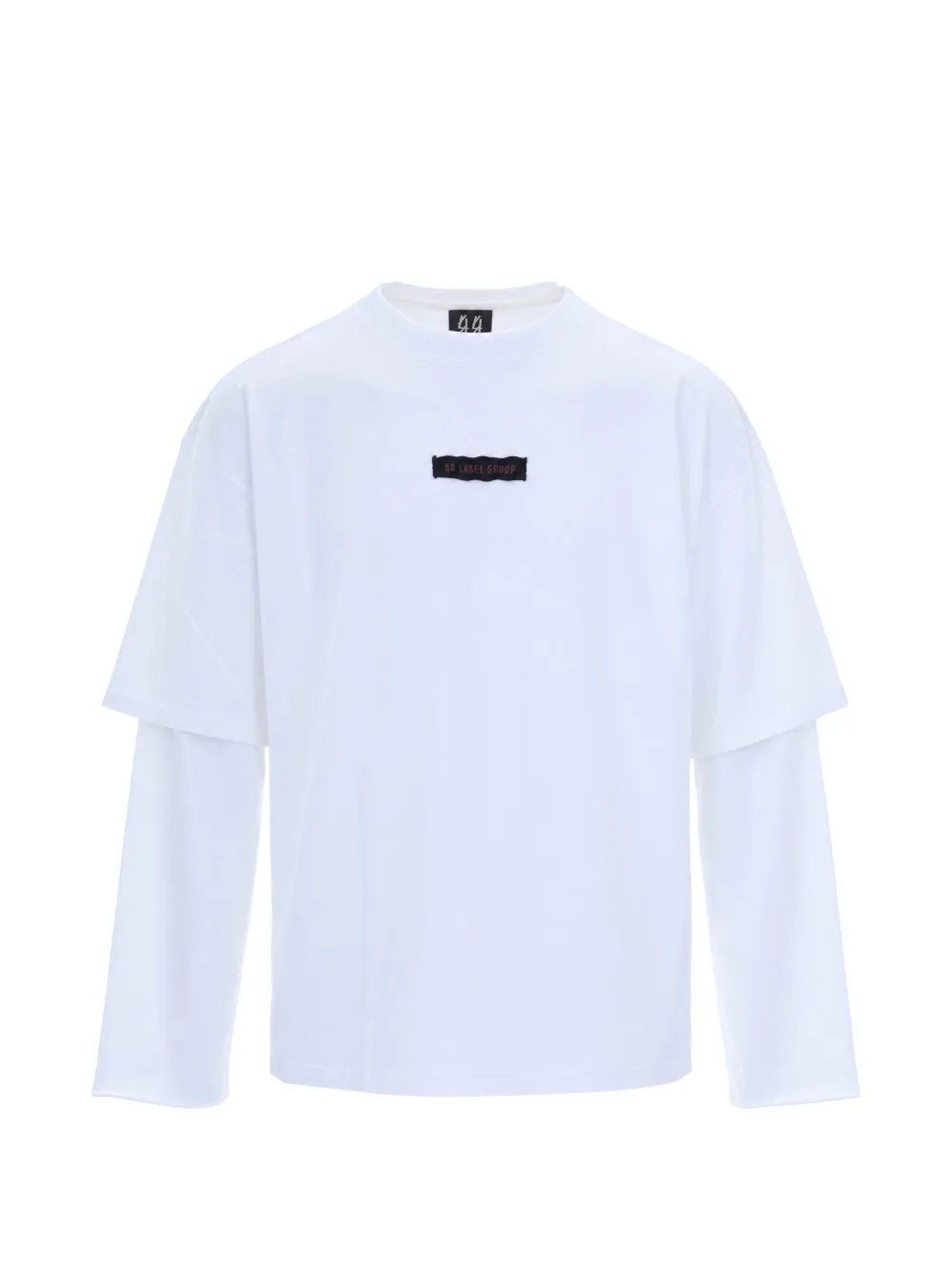 44 LABEL GROUP layered-sleeve logo-patch T-shirt - Weiß