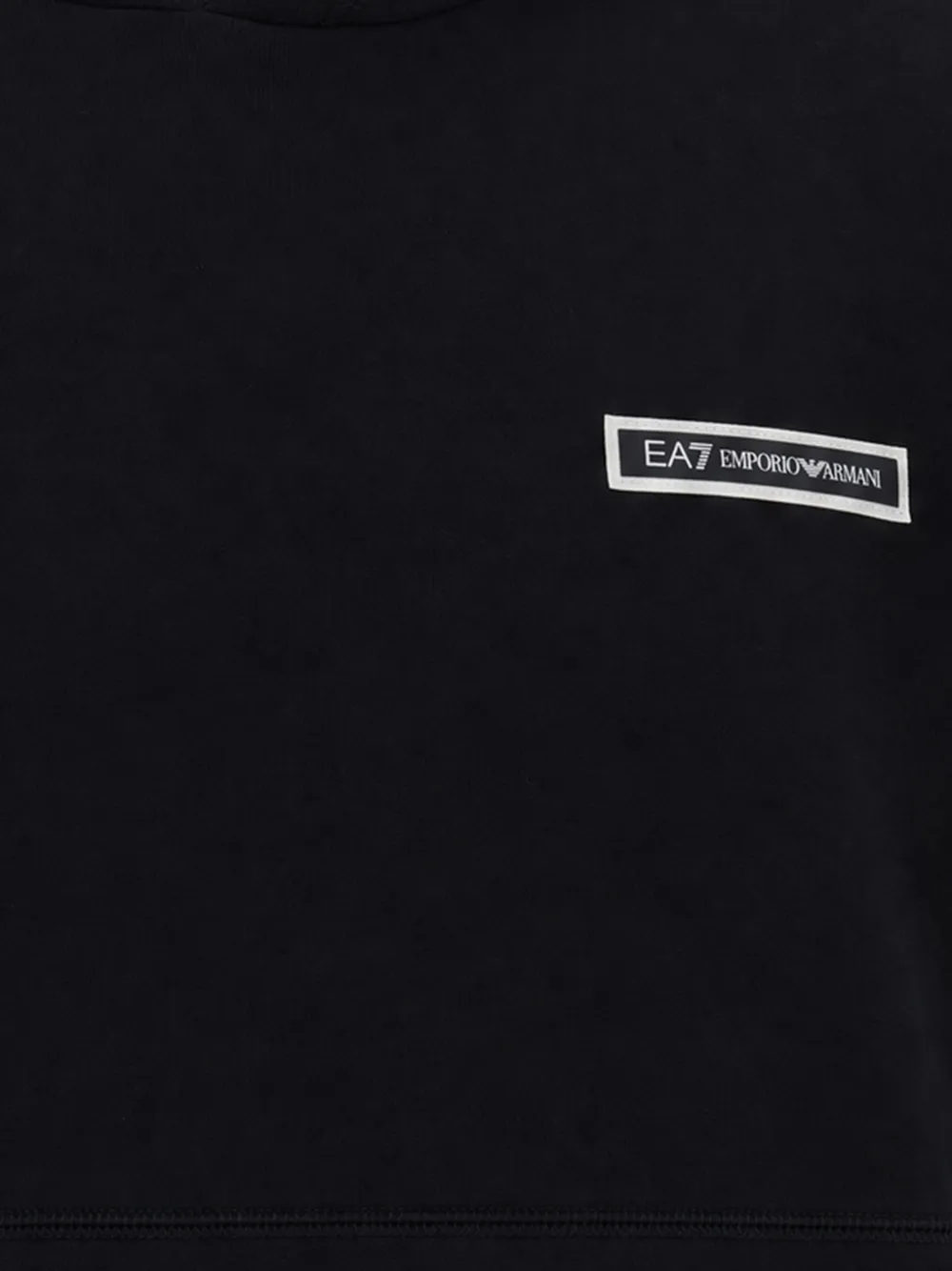 Ea7 Emporio Armani logo-tape hoodie Zwart