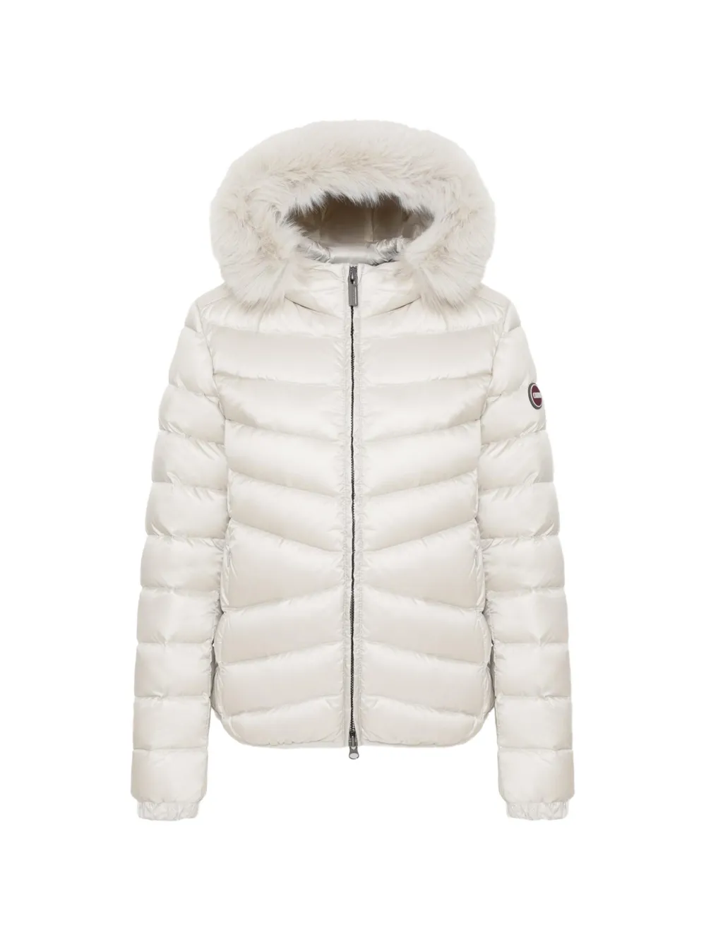 Colmar faux-fur trim hooded jacket - Nude