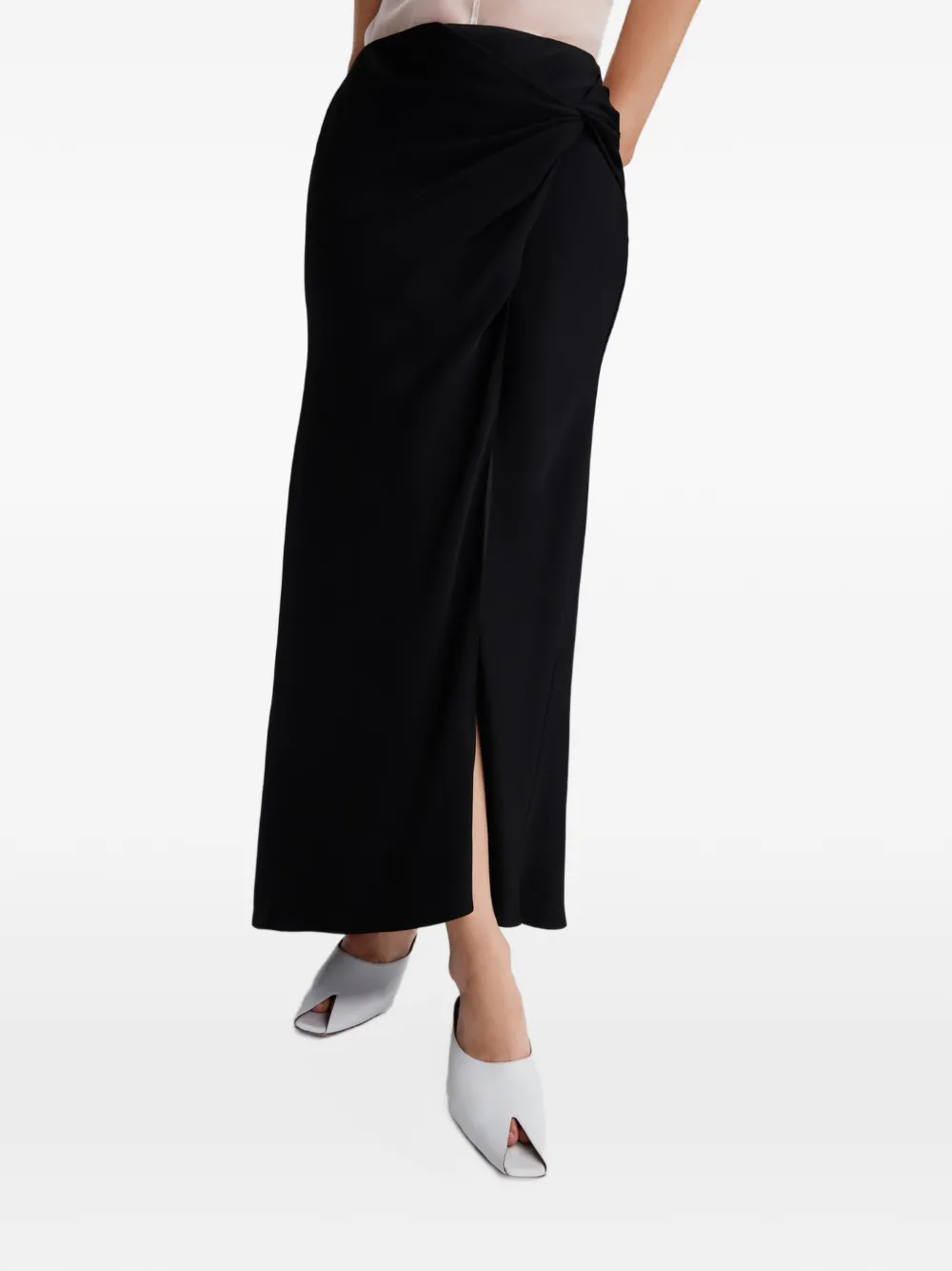 Anna Quan Avery twist-detail maxi skirt Zwart