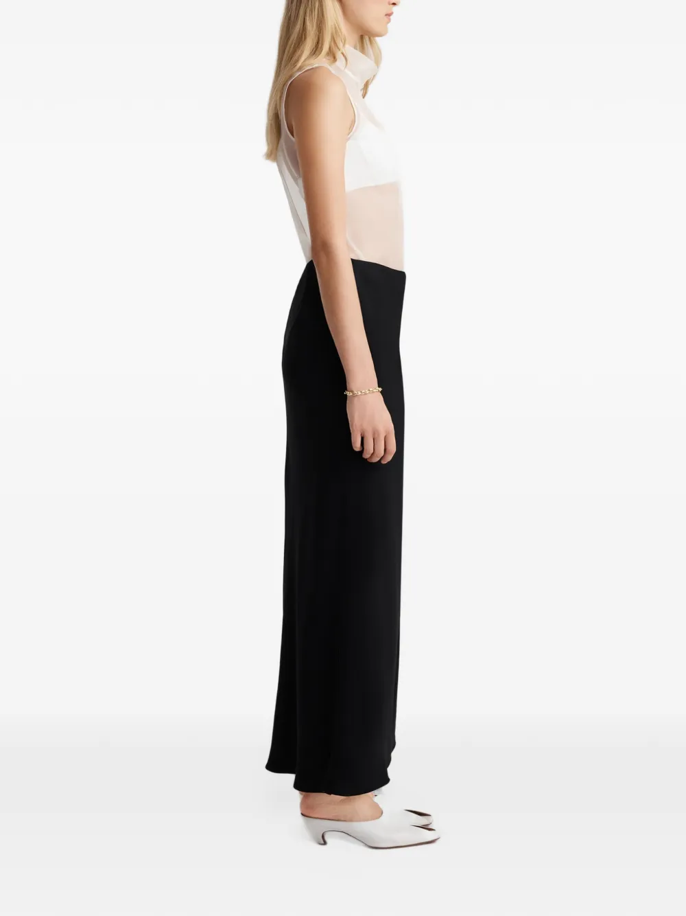 Anna Quan Avery twist-detail maxi skirt Zwart