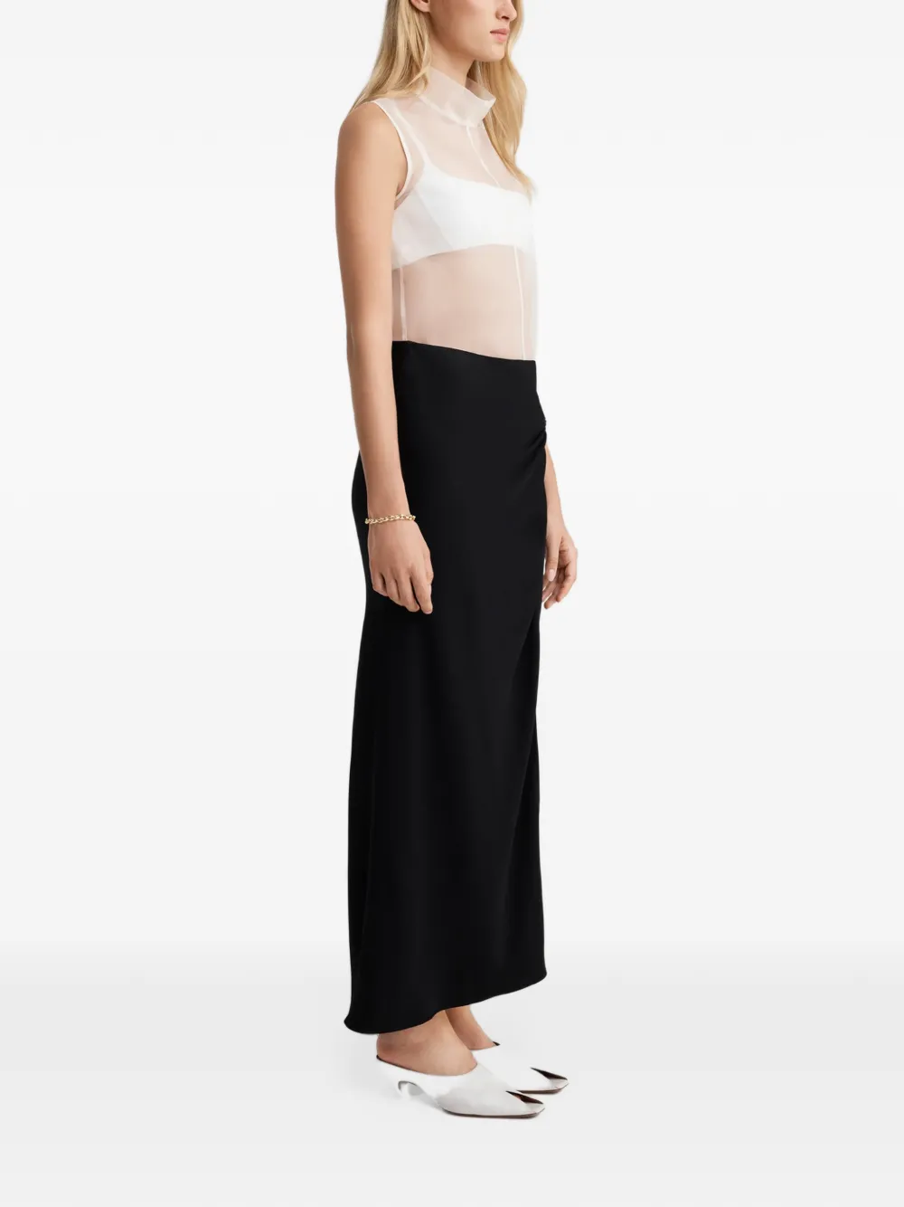 Anna Quan Avery twist-detail maxi skirt Zwart