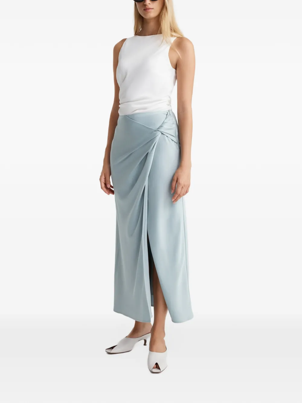 Anna Quan Avery twist-detail skirt Groen