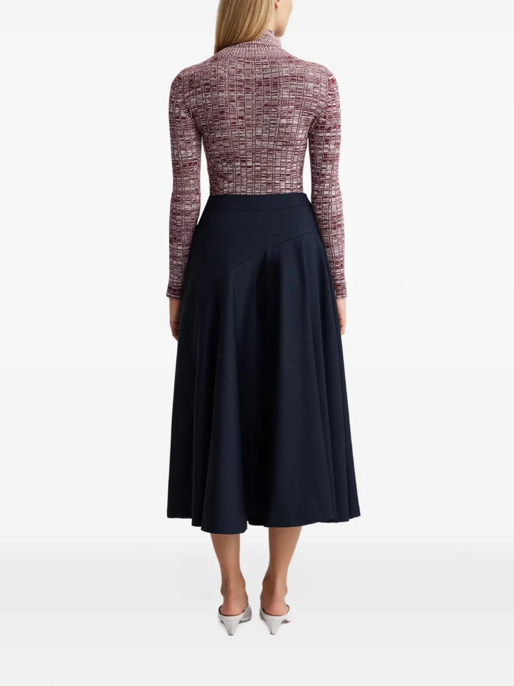 Anna Quan Scarpa asymmetric flared skirt Blauw