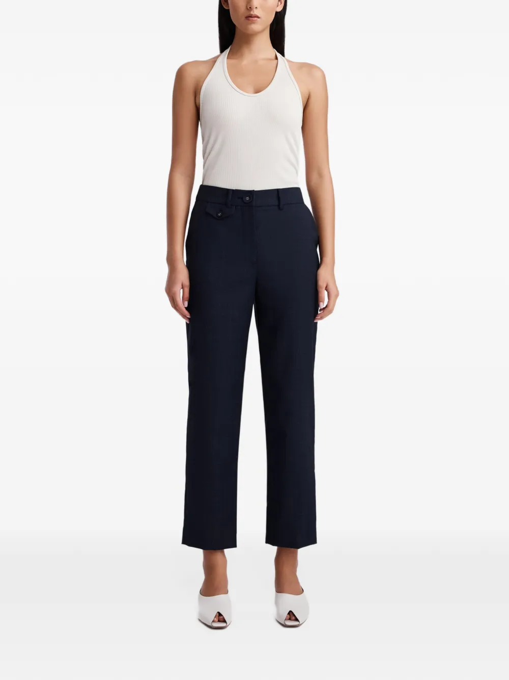 Anna Quan Juliette check-pattern trousers Blauw