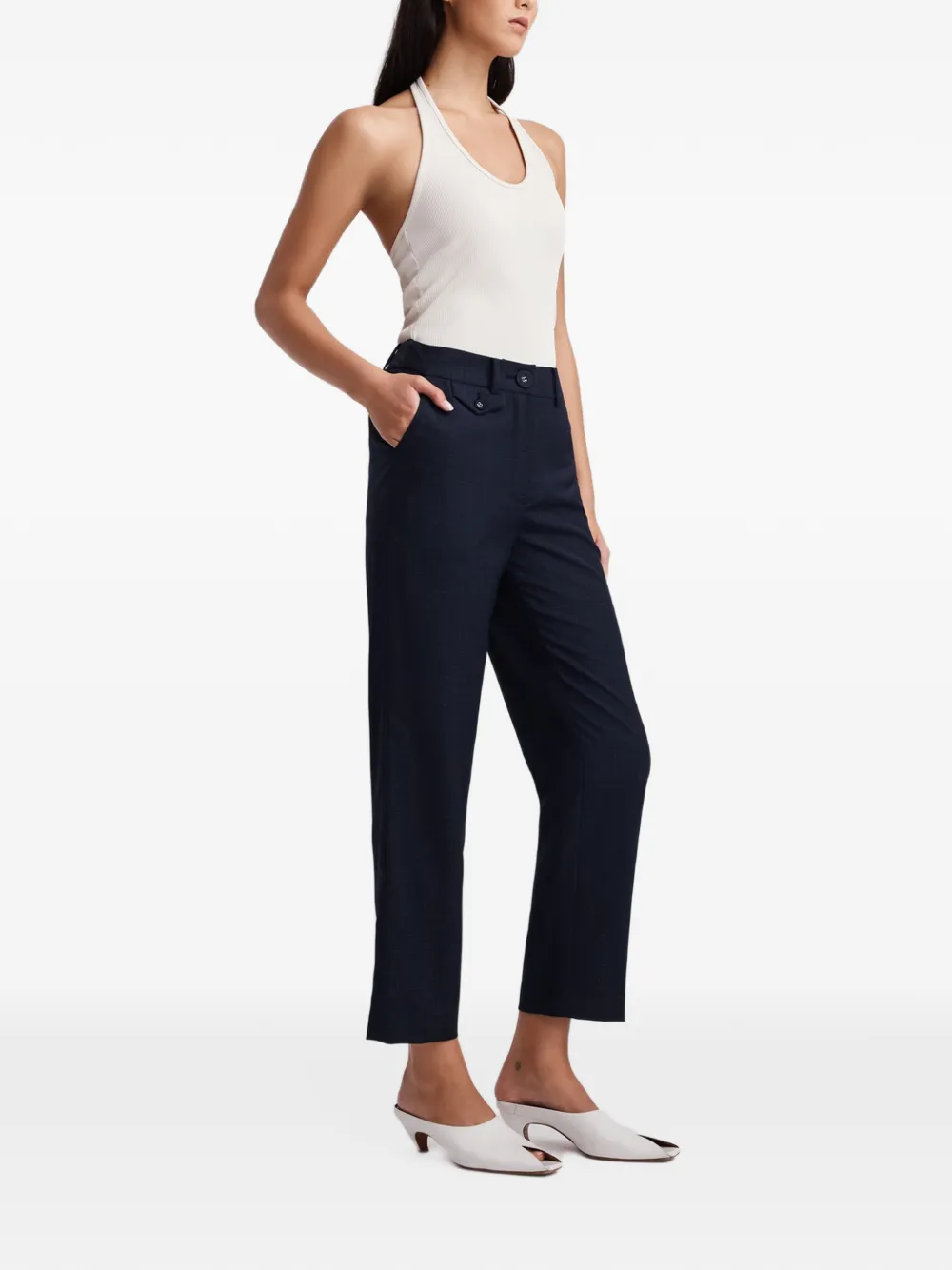 Anna Quan Juliette check-pattern trousers Blauw