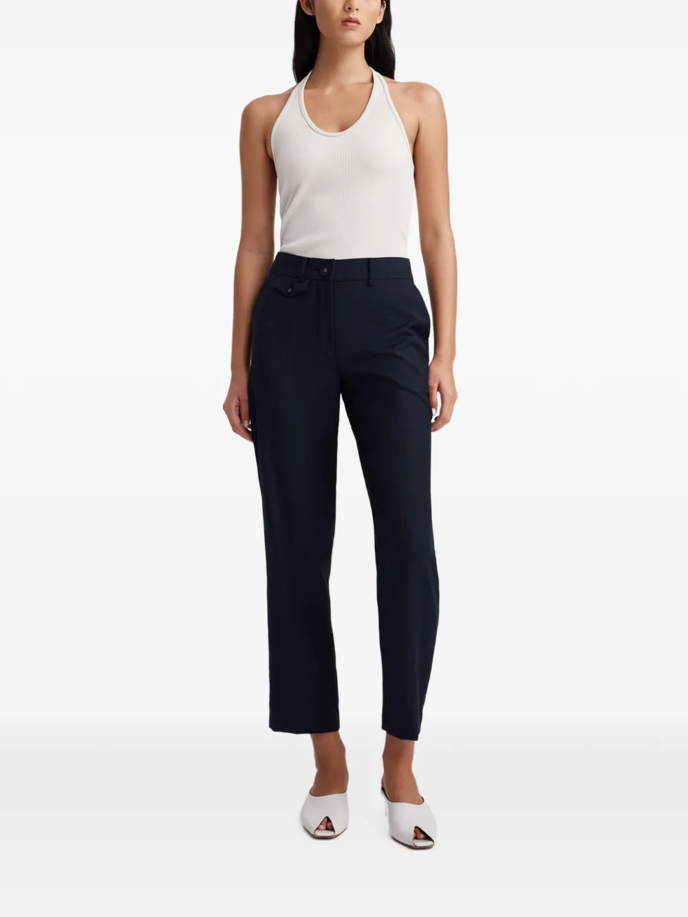 Anna Quan Juliette check-pattern trousers Blauw