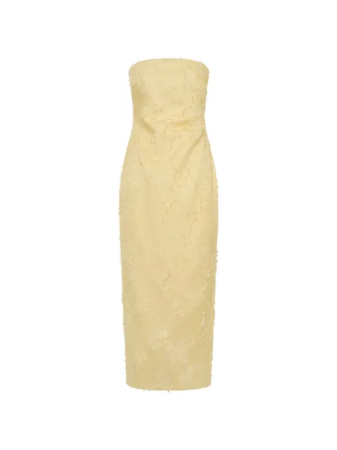 Anna Quan Johanna strapless fringed midi dress