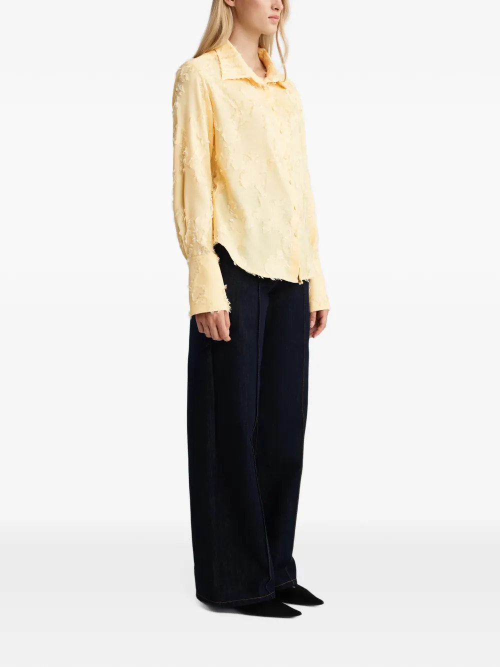 Anna Quan Odessa fil-coupé shirt Geel