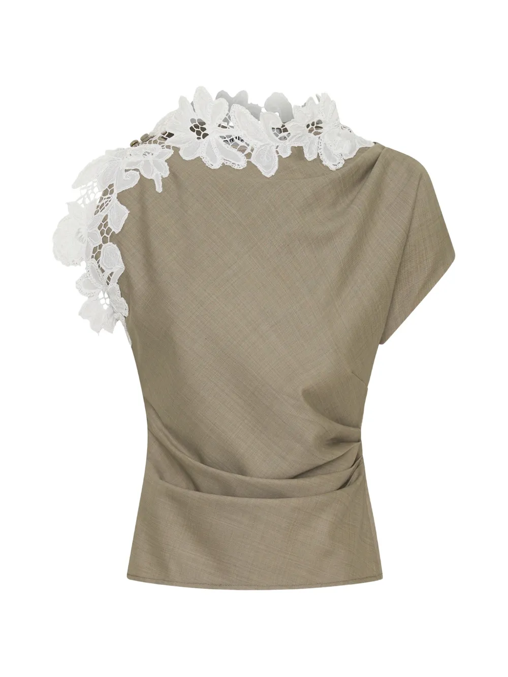 Anna Quan Meier lace-trimmed top - Toni neutri