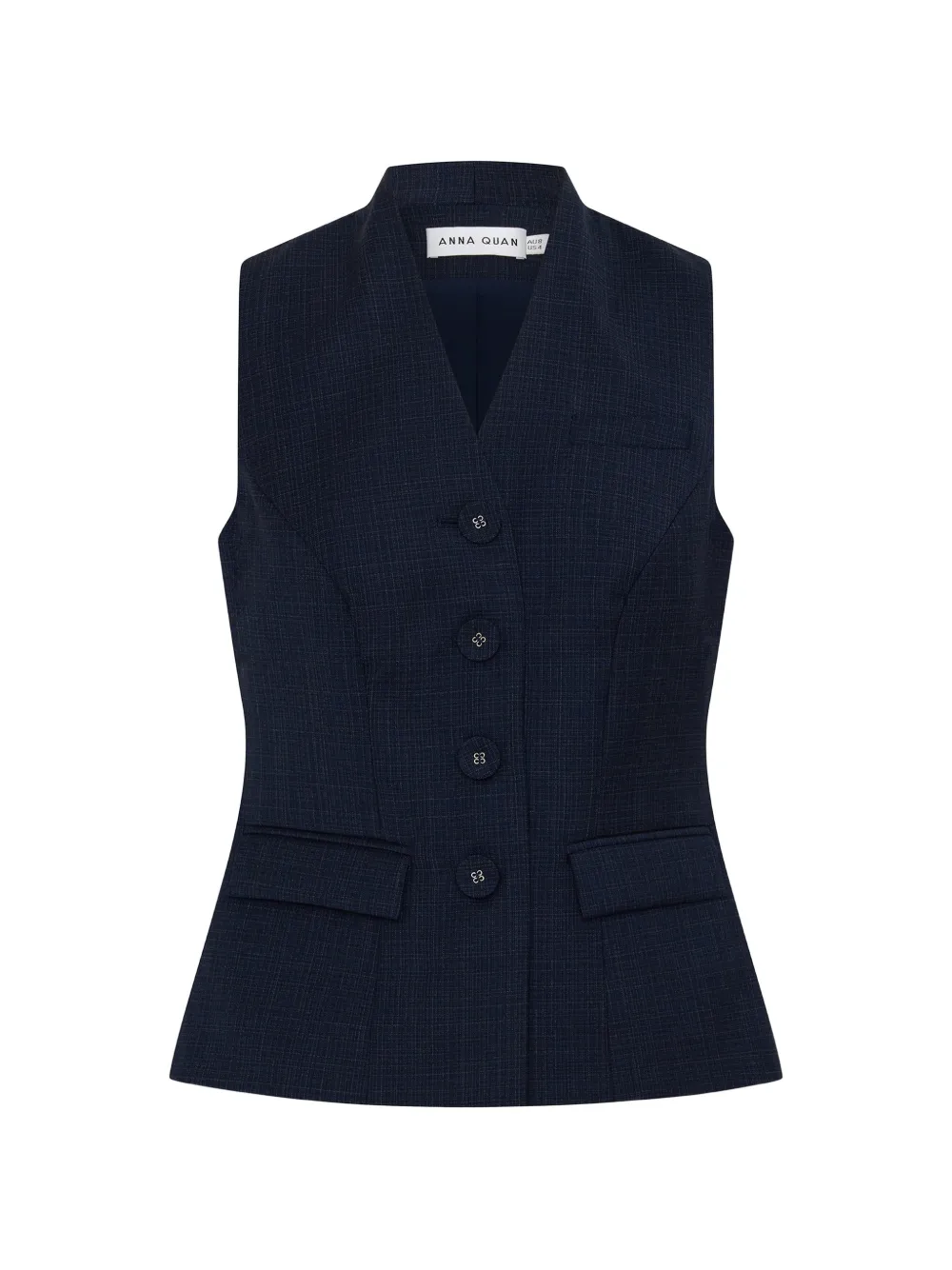Anna Quan Reid button-up tailored top - Blu