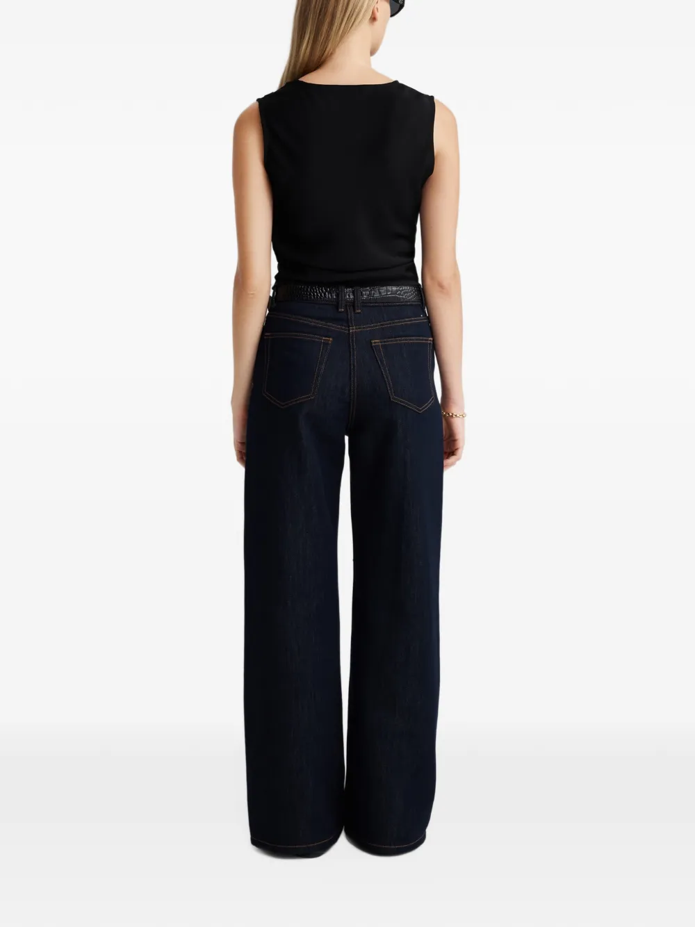 Anna Quan Spencer draped sleeveless top Zwart