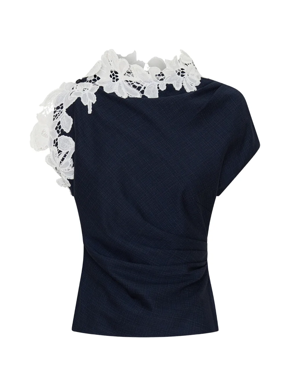 Anna Quan Meier lace-trimmed top - Blu