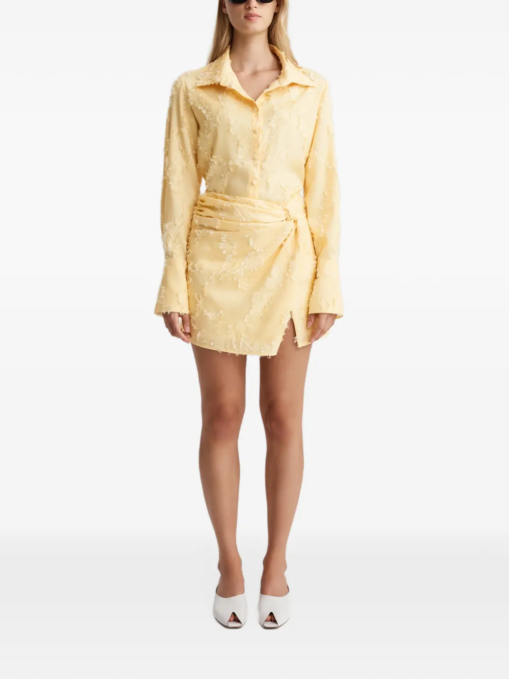 Anna Quan Andrea twist-detail mini skirt Geel