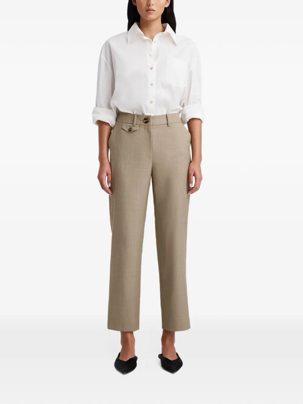 Anna Quan Juliette straight-leg trousers Beige