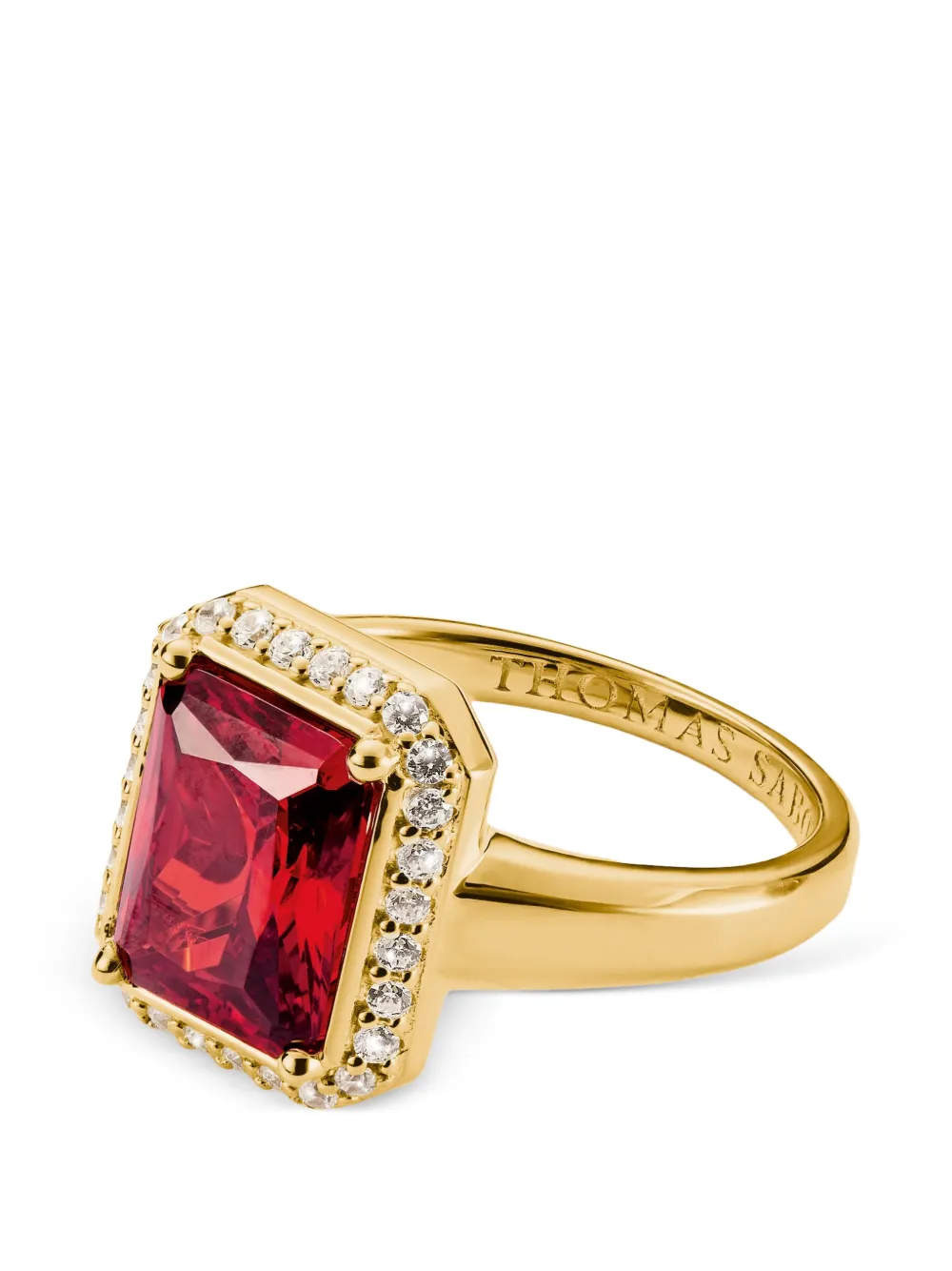 Thomas Sabo octagon-cut zirconia ring - Oro