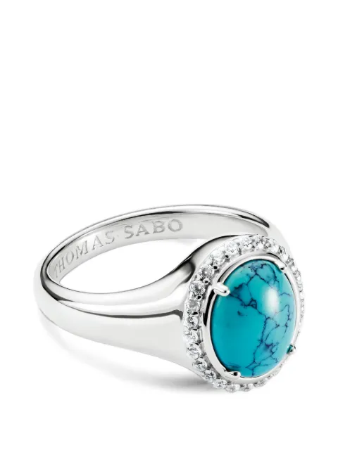 Thomas Sabo ring i sterlingsølv med imiteret turkis