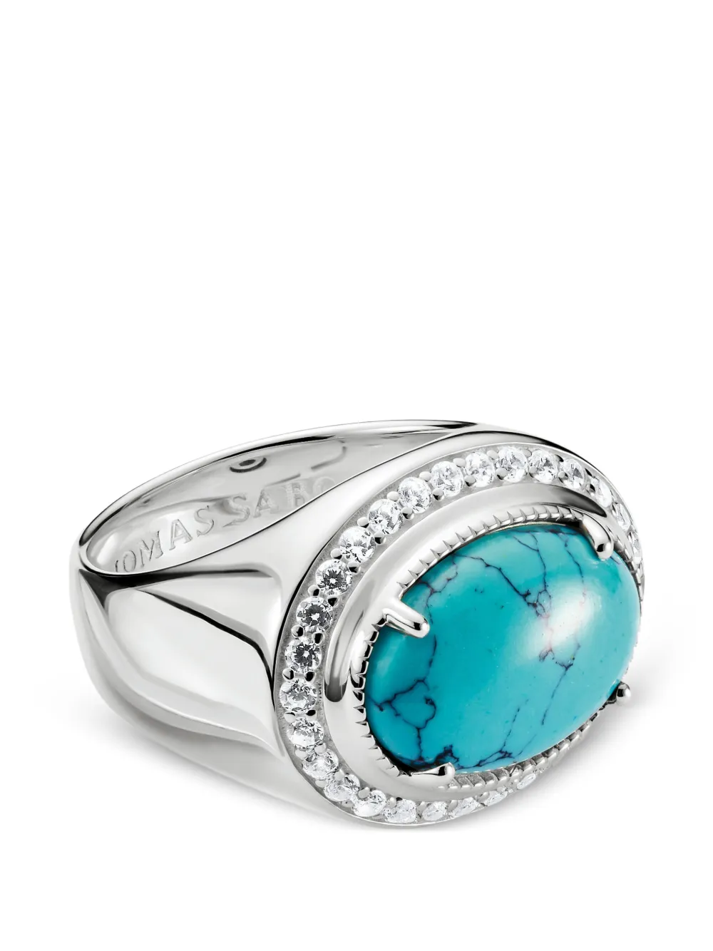 Thomas Sabo oval-stone ring - Argento