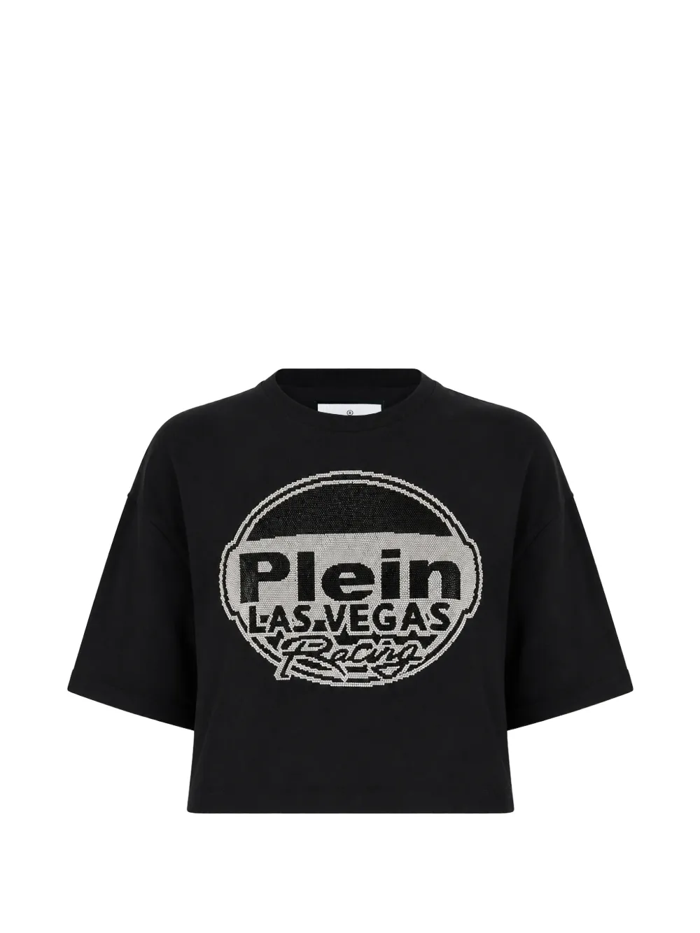 Philipp Plein crop t-shirt Las Vegas racing Zwart