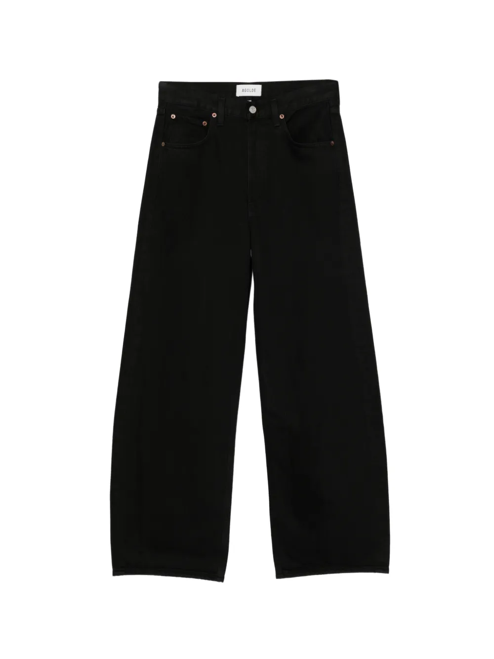 AGOLDE Classic jeans met wijde pijpen en vijf zakken Zwart