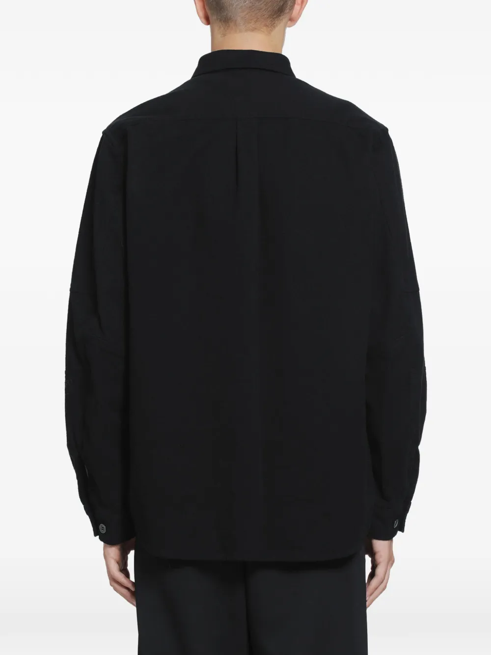 Undercover logo-patch military flannel shirt Zwart