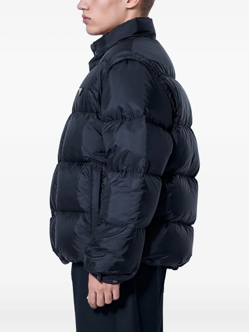 Prada medium-weight Re-Nylon down jacket Zwart