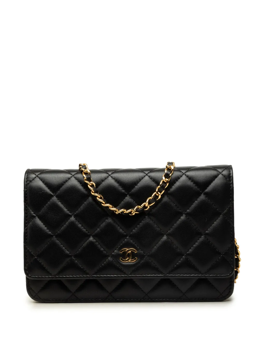 CHANEL Pre-Owned 2019 CC Quilted Lambskin Wallet On Chain crossbody bag - Schwarz