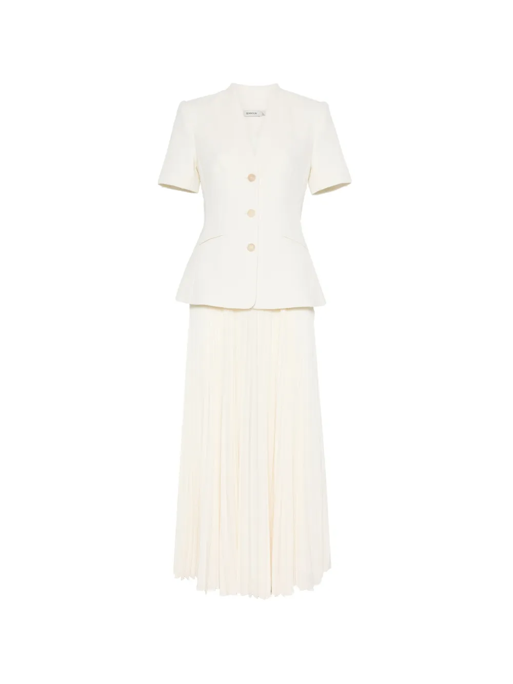 SIMKHAI Olivia pleated midi dress - Bianco
