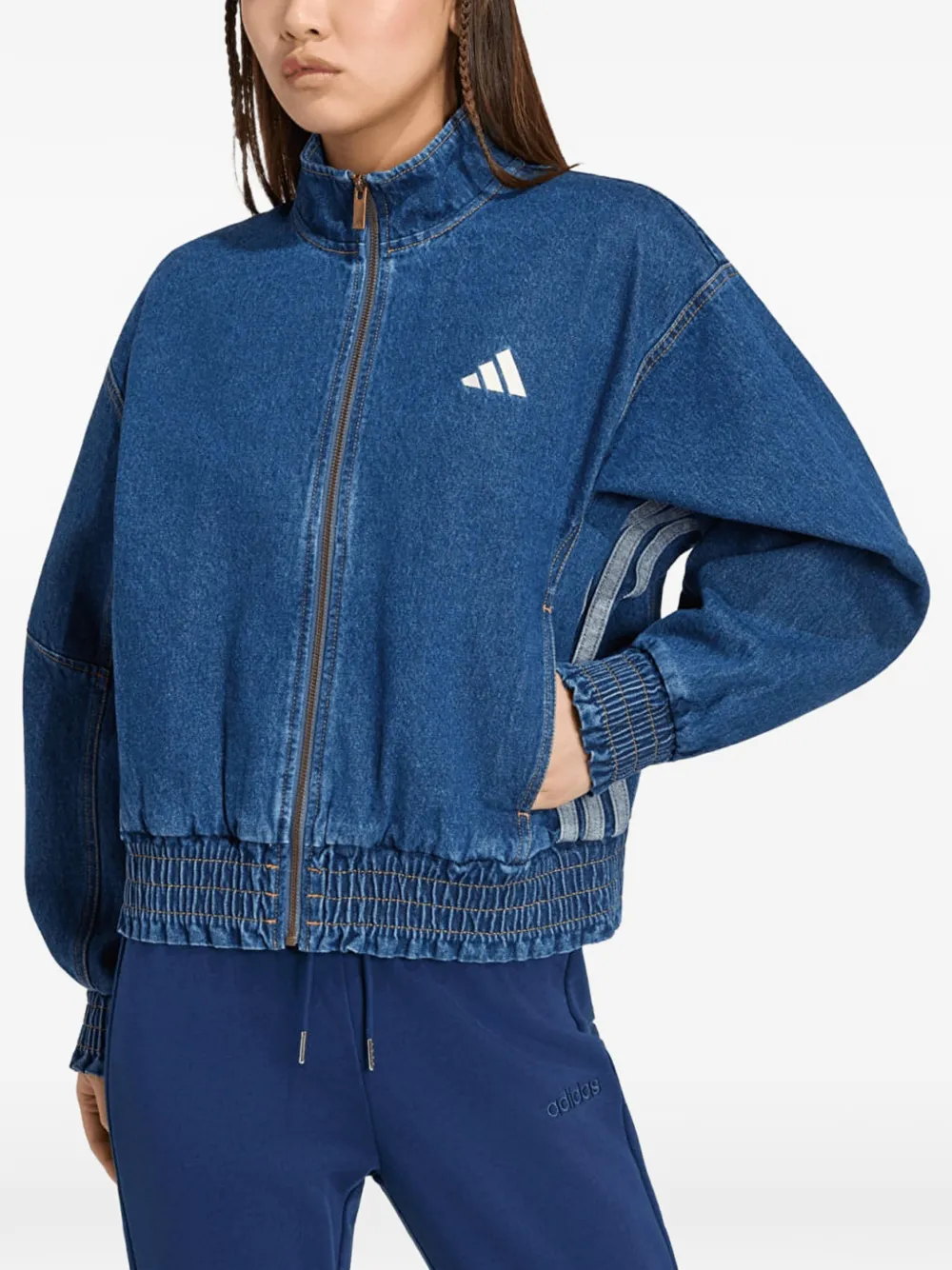 adidas Stadium washed denim loose-fit jacket - Blau