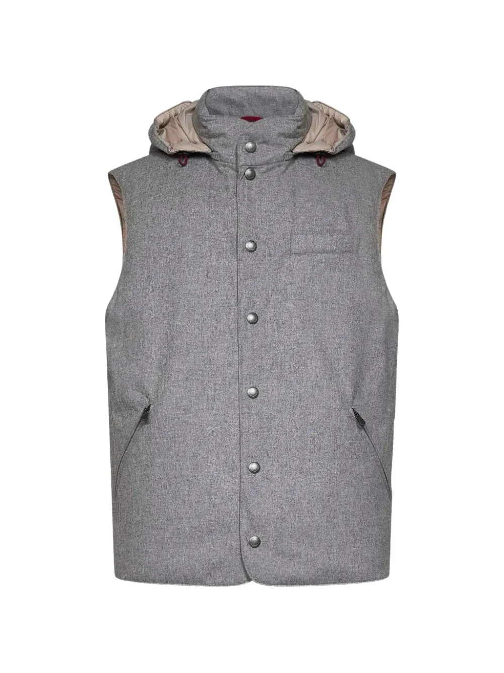Brunello Cucinelli padded hooded gilet - Grigio