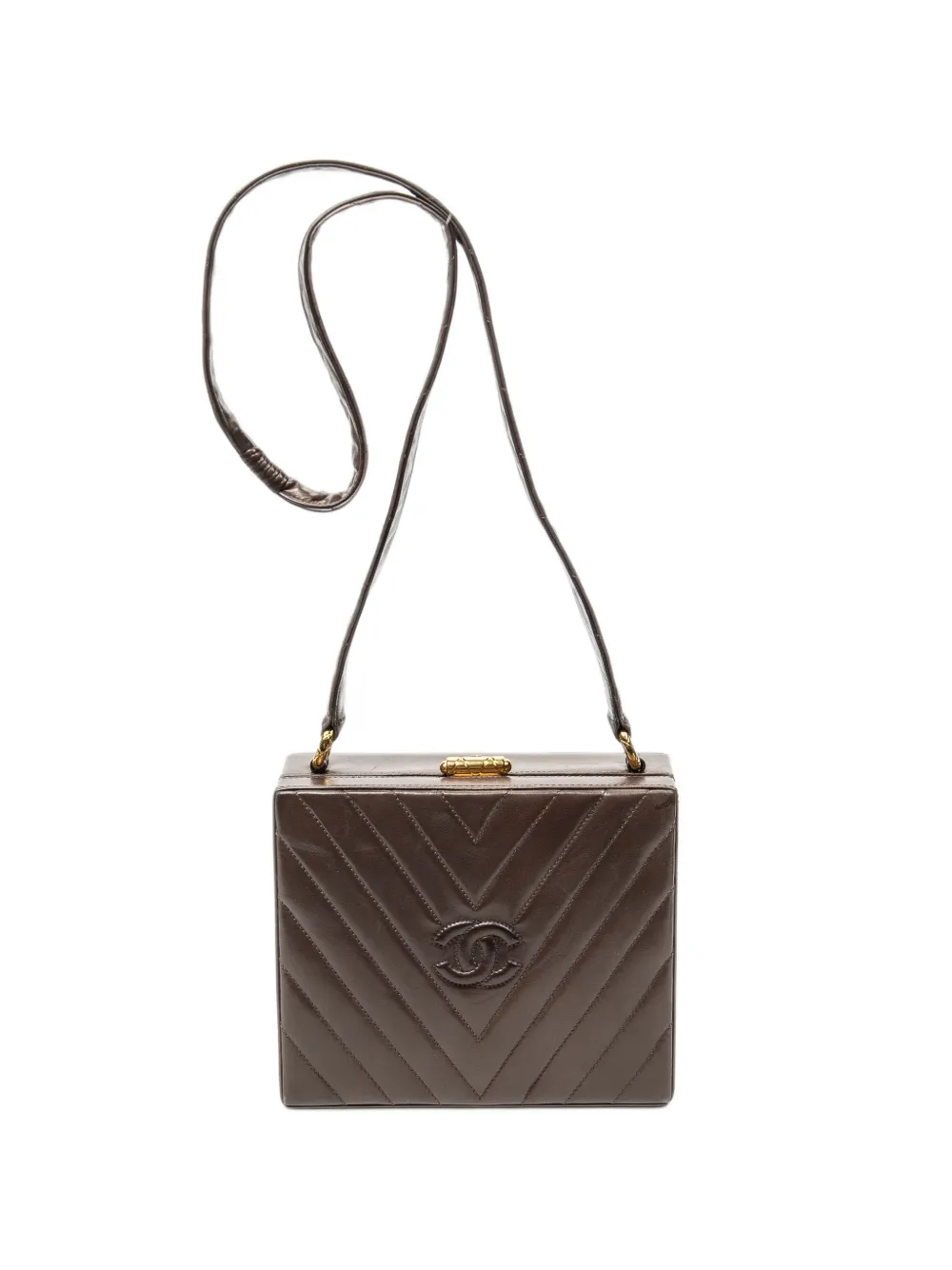 CHANEL Pre-Owned CC chevron shoulder bag - Brown