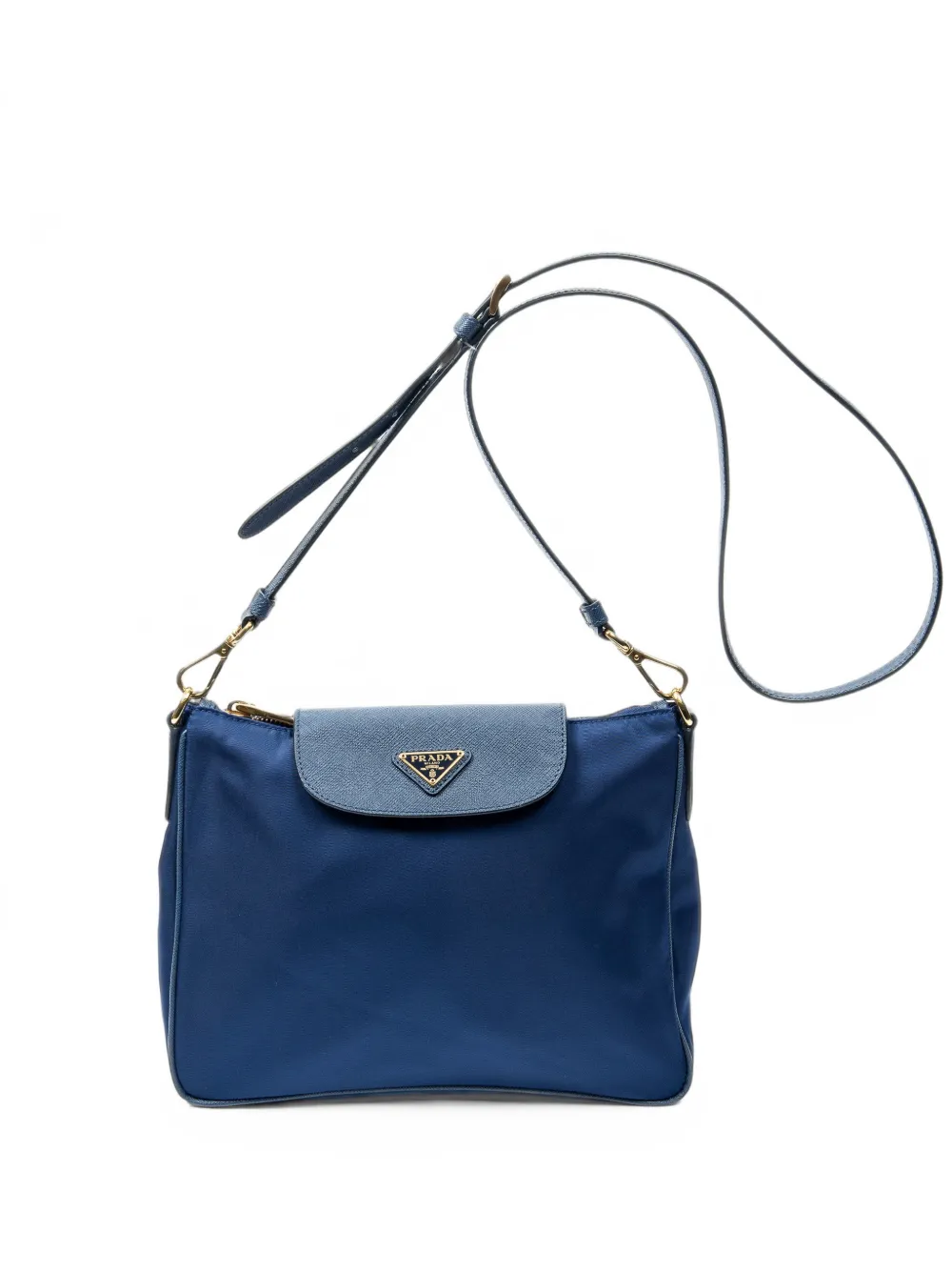 Prada Pre-Owned logo-plaque crossbody bag - Blu