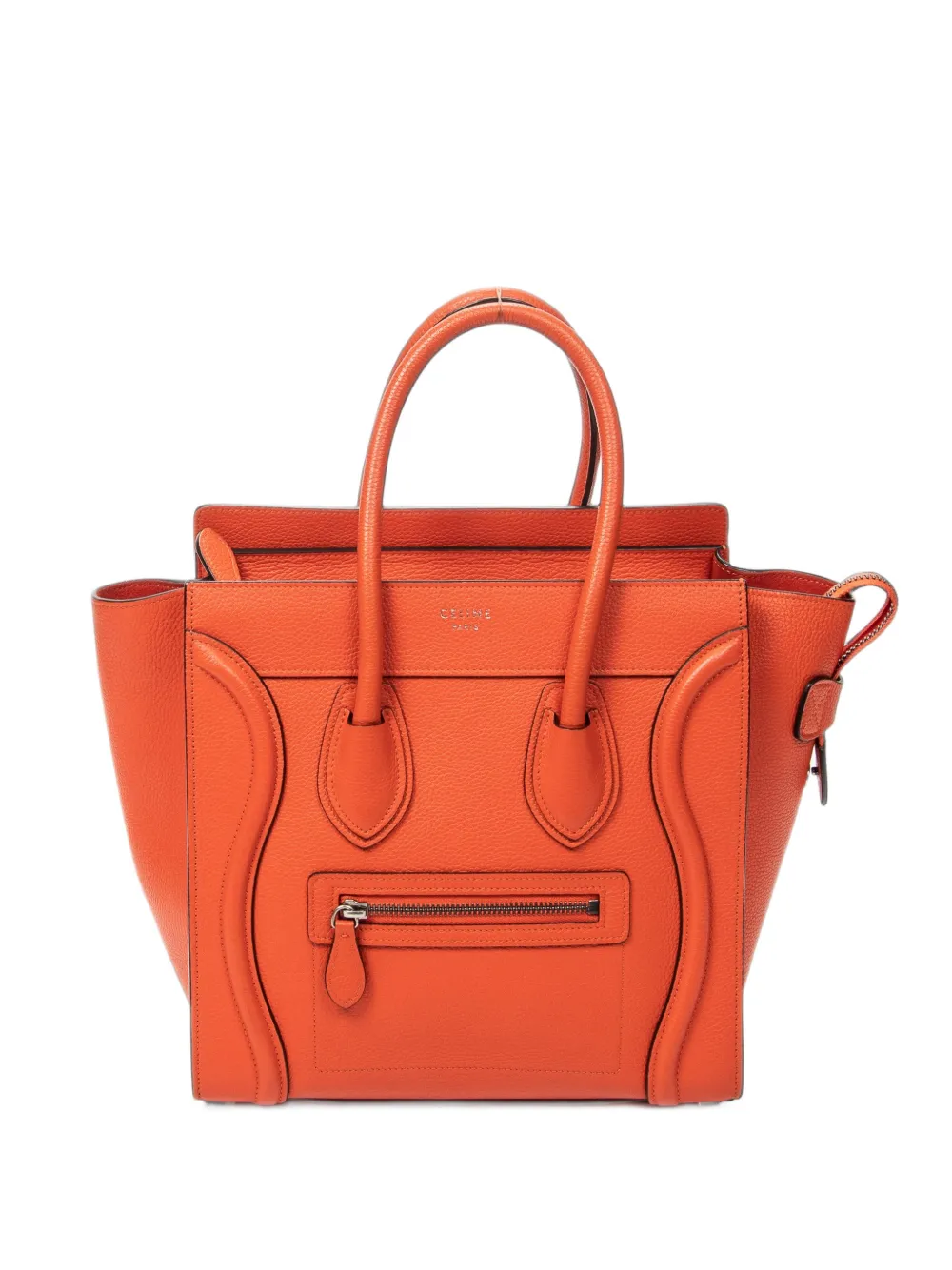 Celine Pre-Owned micro Luggage grained-leather tote bag - Arancione