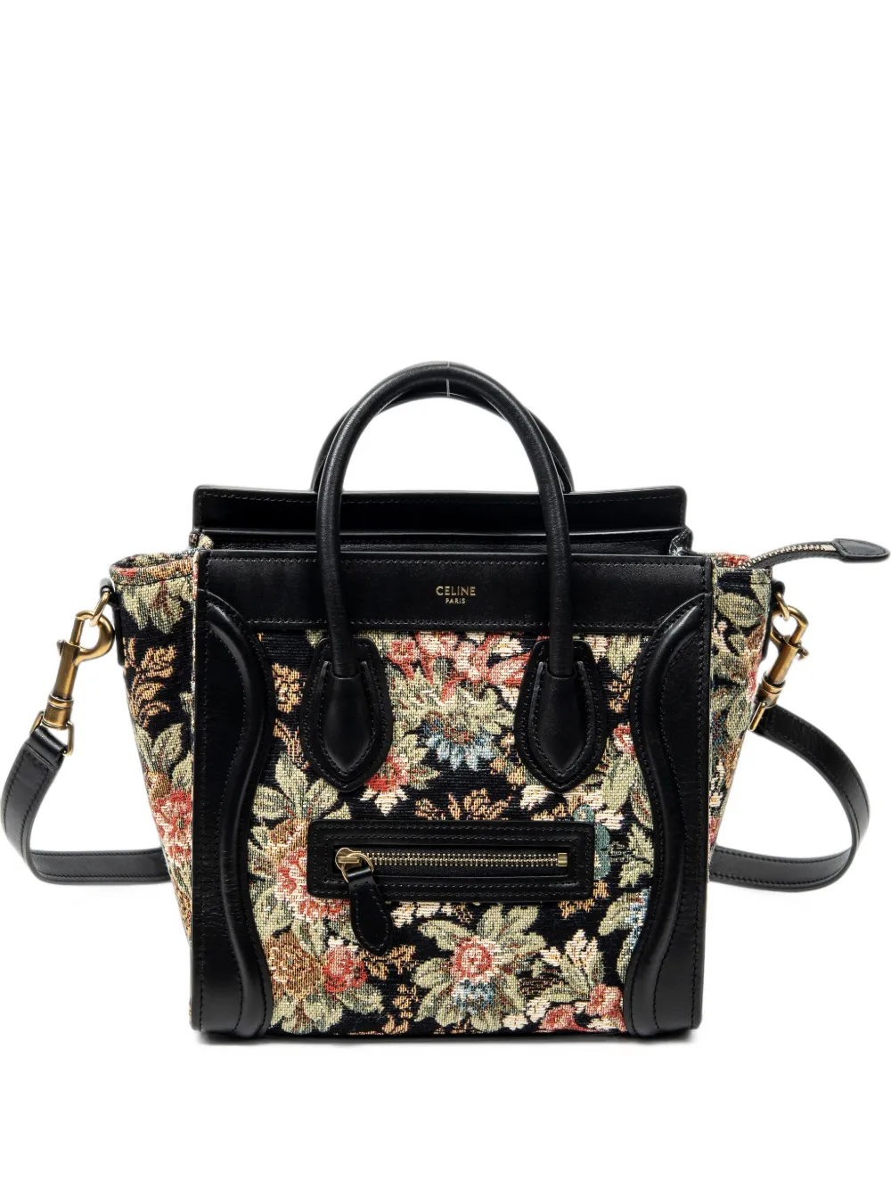 Celine Pre-Owned nano Luggage embroidered tote bag - Black