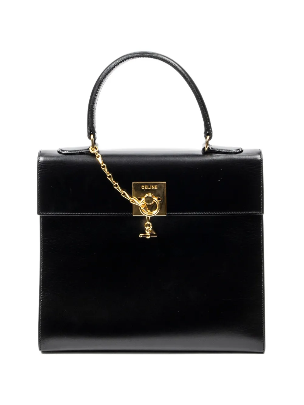 Celine Pre-Owned flap top-handle handbag - Black