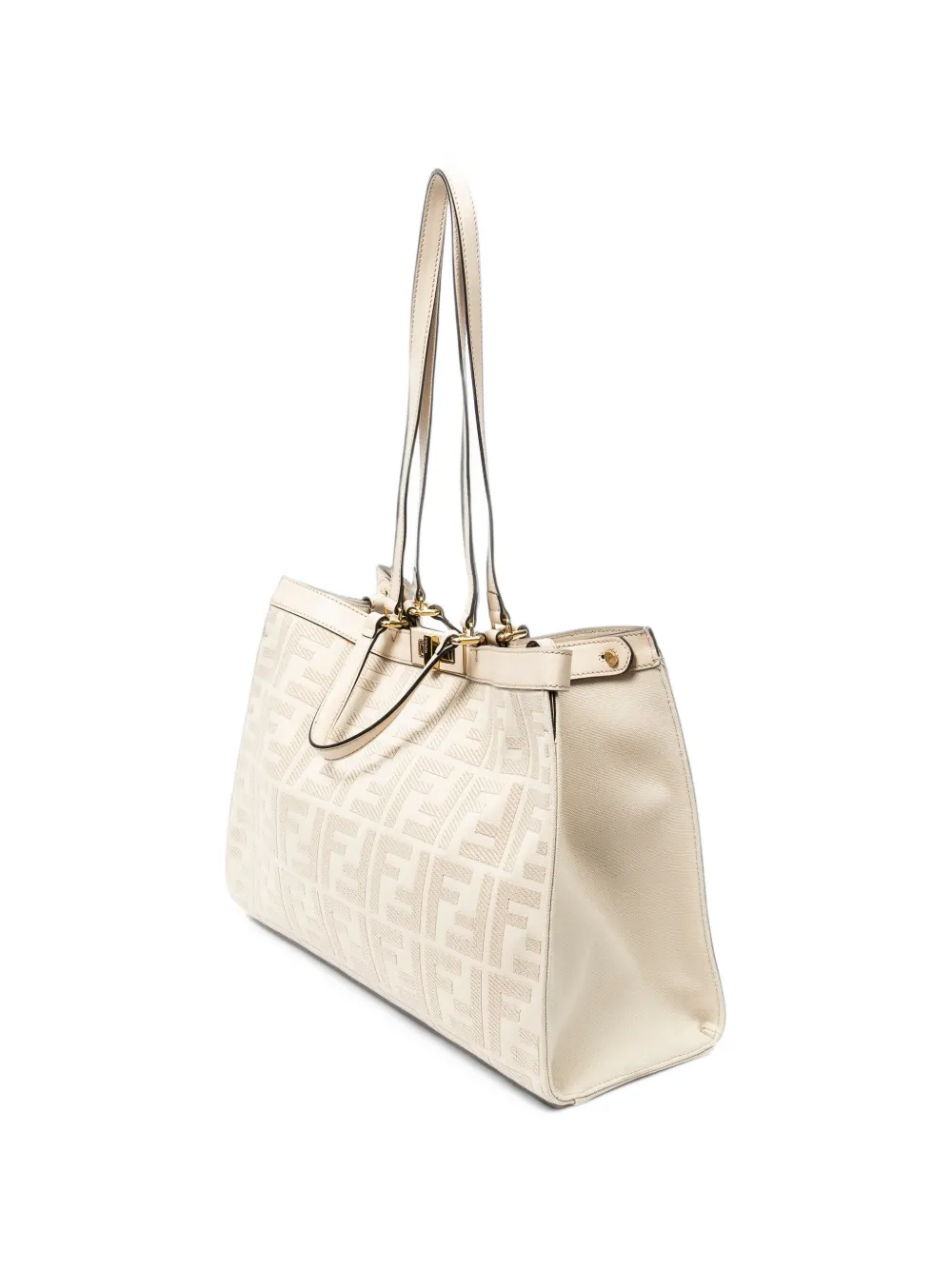 Fendi Pre-Owned Peekaboo X-Tote embossed tote bag Beige