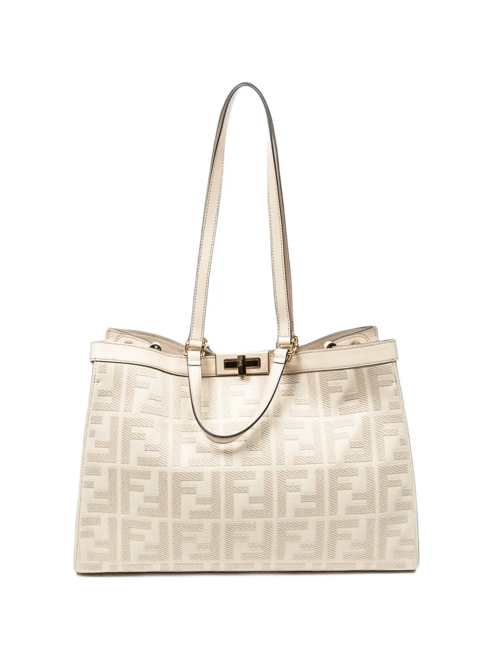 Fendi Pre-Owned Peekaboo X-Tote embossed tote bag Beige