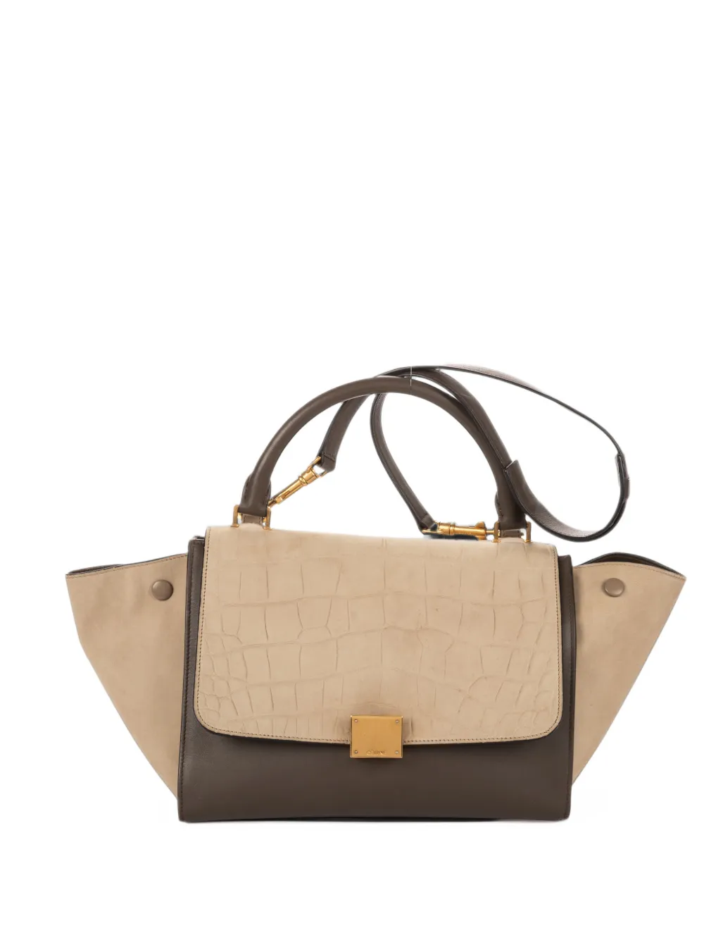 Celine Pre-Owned Trapeze embossed shoulder bag - Brown
