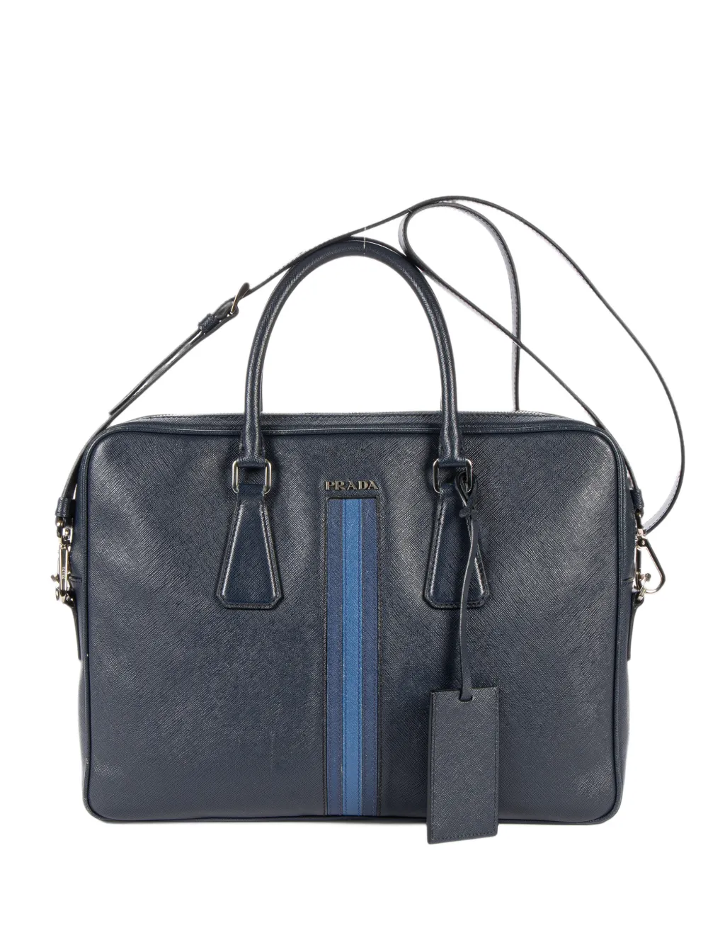 Prada Pre-Owned top-handle leather briefcase - Blu
