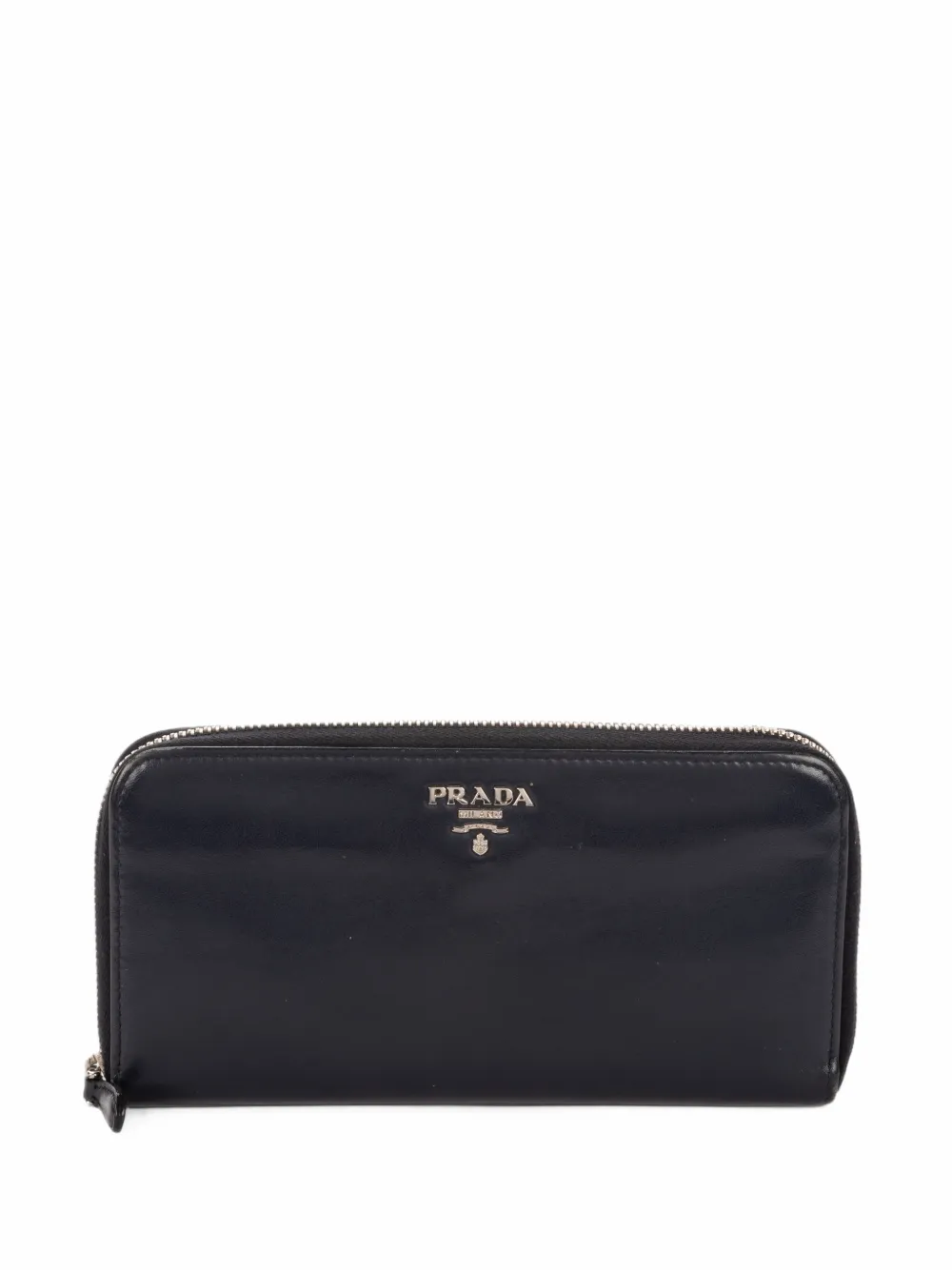 Prada Pre-Owned long logo-plaque zip-around wallet - Nero