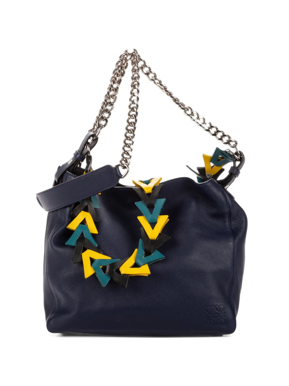 Loewe Pre-Owned Anagram logo leather tote bag - Blau