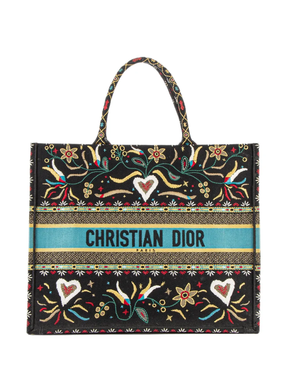 Christian Dior Pre-Owned large Book Tote embroidered tote bag - Nero