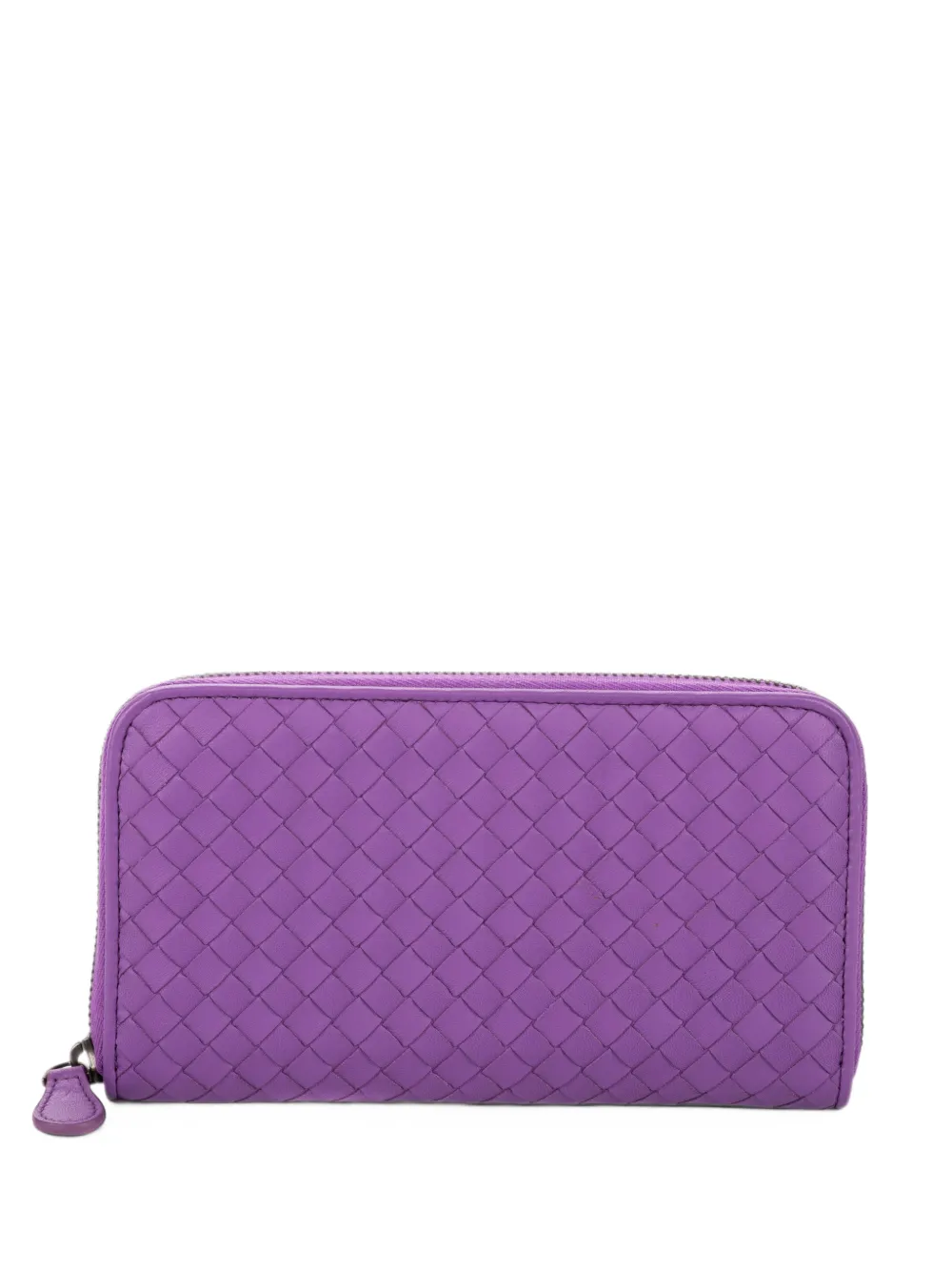 Bottega Veneta Pre-Owned Intrecciato zip-around wallet - Purple