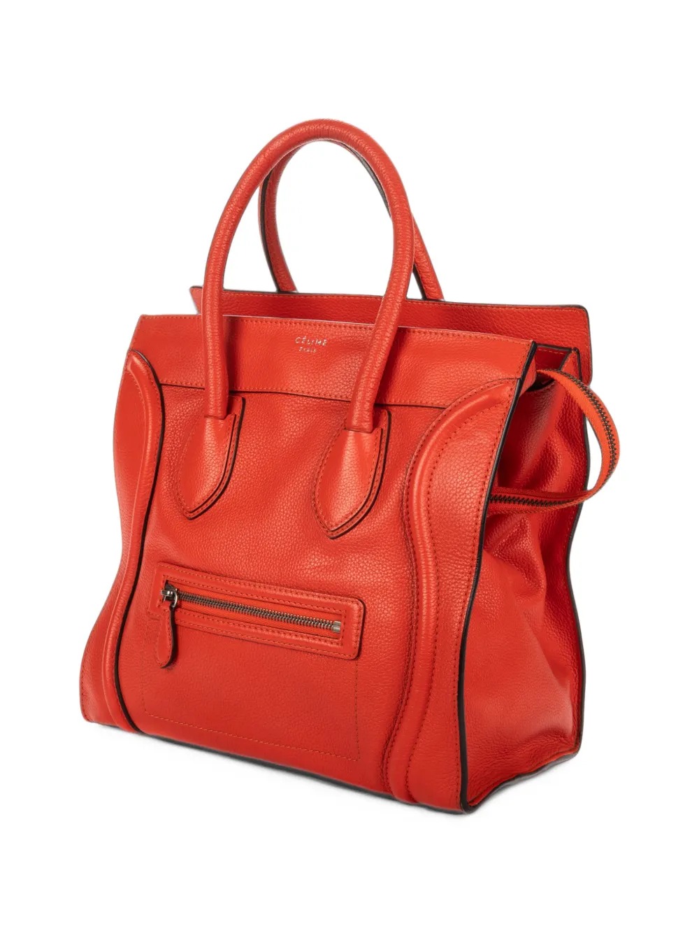 Celine Pre-Owned mini Luggage grained tote bag Oranje