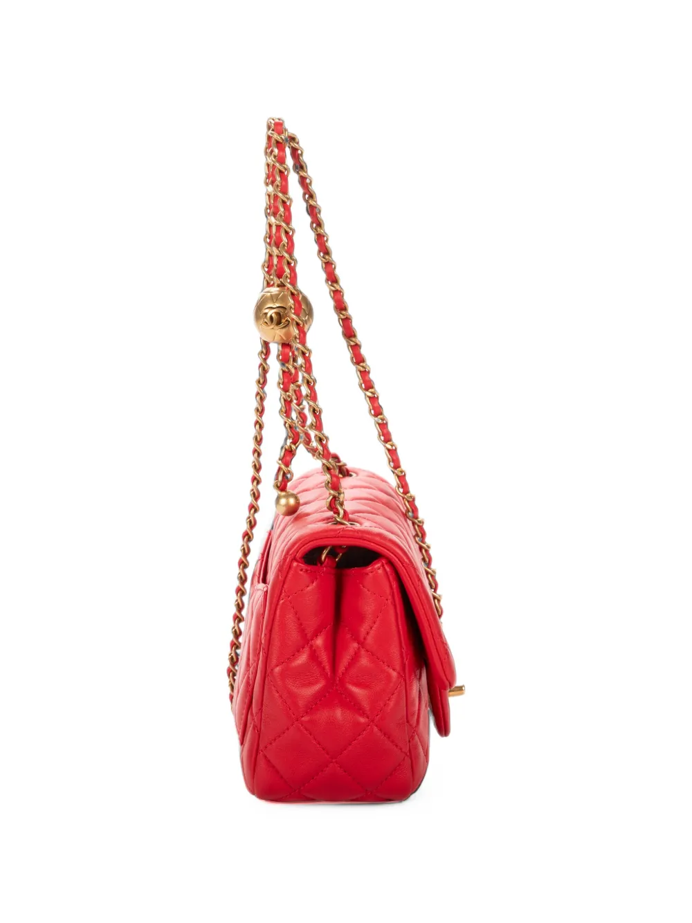 CHANEL Pre-Owned mini Pearl Crush Flap shoulder bag Rood